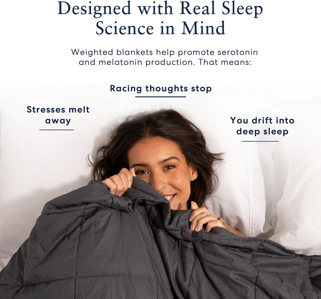 Cooling Weighted Blankets for Adults - 100% Lyocell Rayon Soft Blanket Back to School Dorm Room Essentials - Travel Relaxation Gifts - [15Lb Queen 60" X 80"] [Blush] - Imported