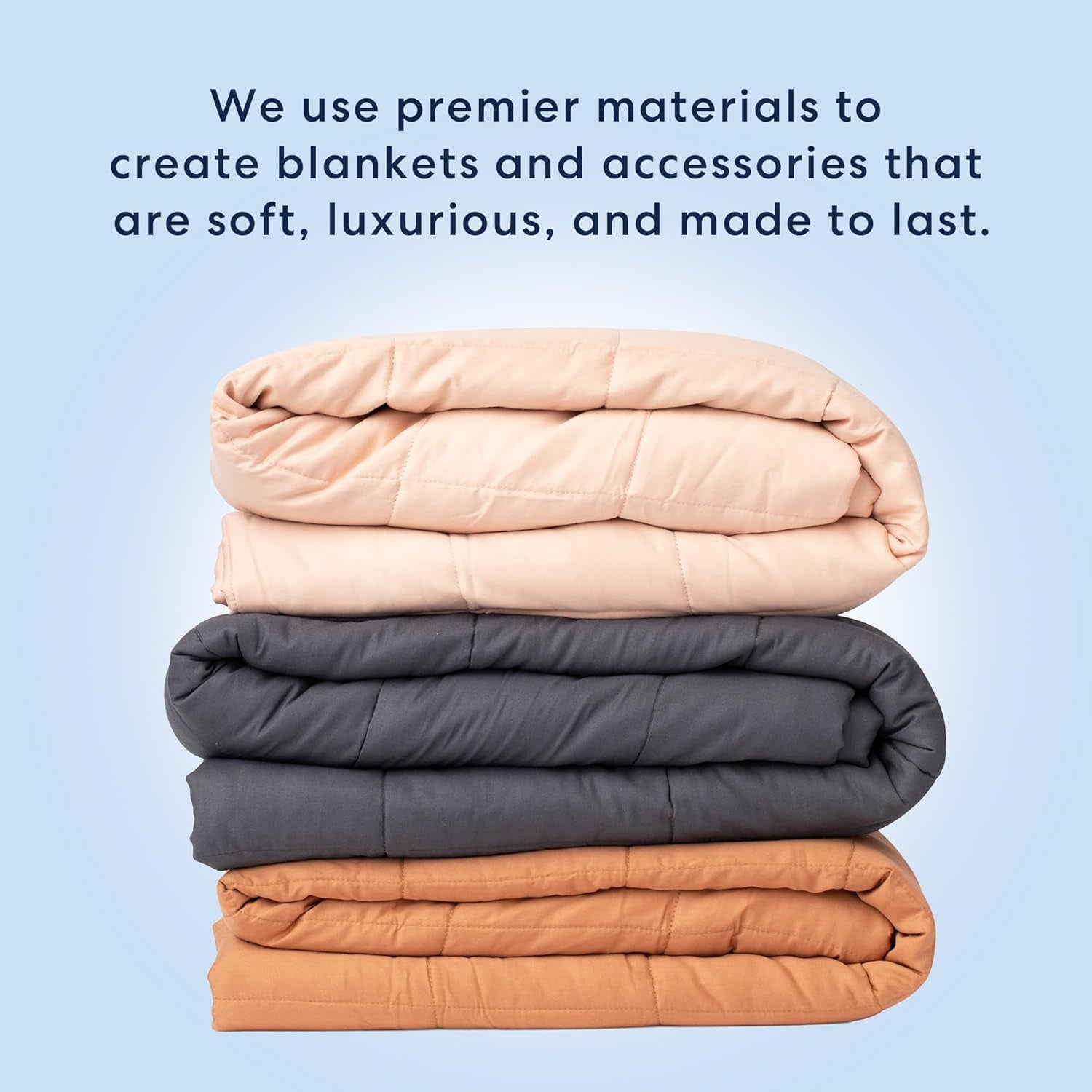 Cooling Weighted Blankets for Adults - 100% Lyocell Rayon Soft Blanket Back to School Dorm Room Essentials - Travel Relaxation Gifts - [15Lb Queen 60" X 80"] [Blush] - Imported